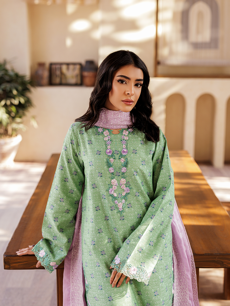 Rajbari | Amari Hybrid Jacquard Edition | Amari Jacquard - 01 M Sage Green Jacquard Lawn