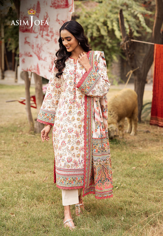 Asim Jofa | Prints Drop 2 | AJUBJ-50 XS Ivory Lawn