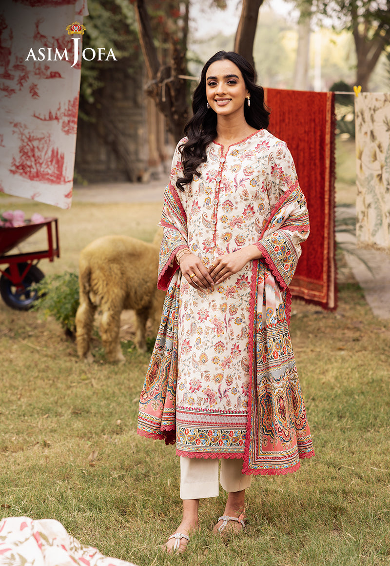 Asim Jofa | Prints Drop 2 | AJUBJ-50 XL Ivory Lawn