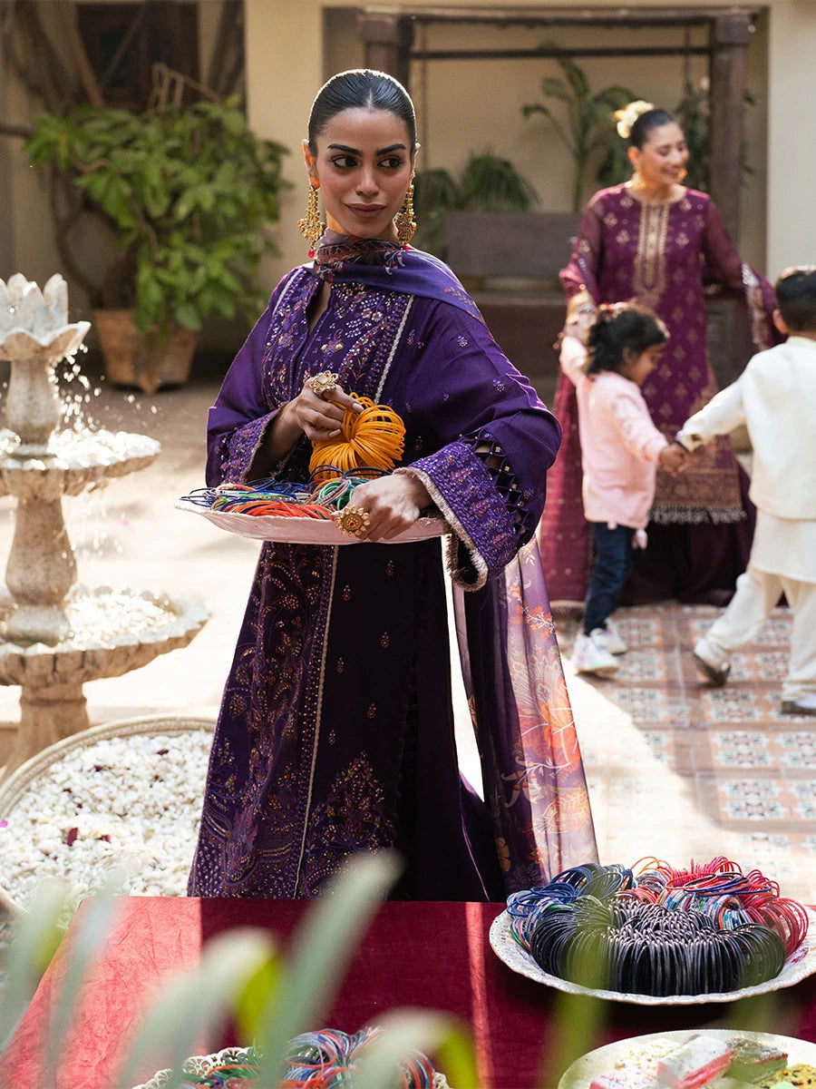 Salitex | Signature Festive Chiffon | SUNW6NO031UT L Purple Cotton Net