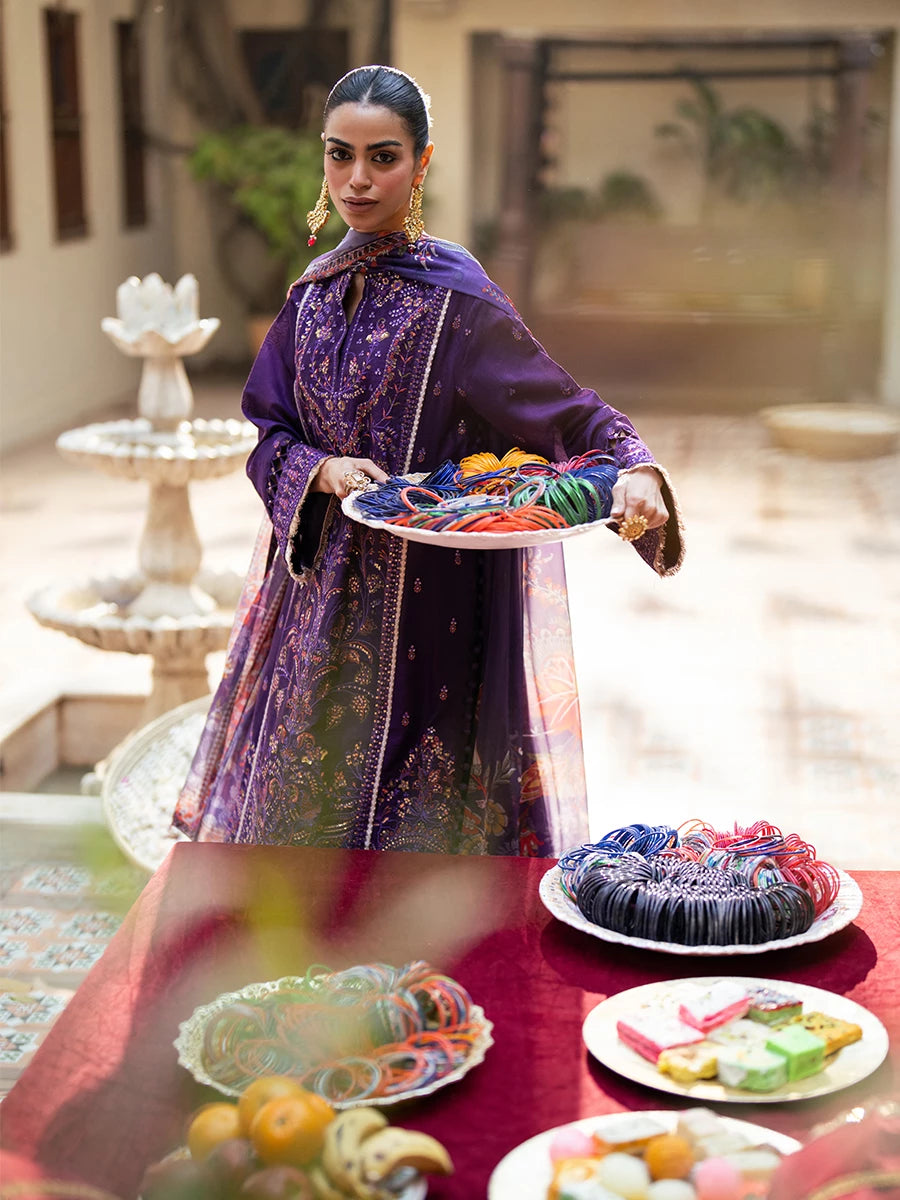 Salitex | Signature Festive Chiffon | SUNW6NO031UT XL Purple Cotton Net