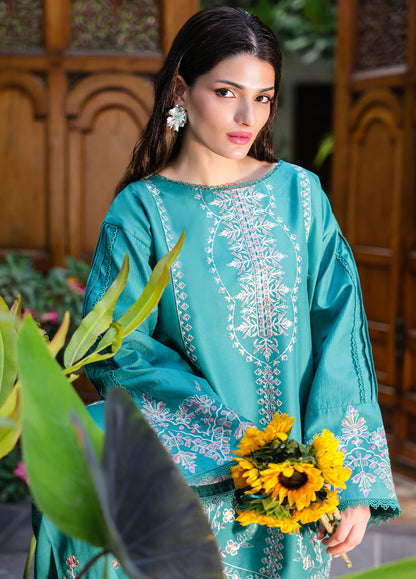 Sahane | Lovent Embroidered Pret 25 | ME23009 Verdelia L Turqiouse Lawn