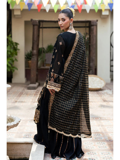 Salitex | Signature Festive Chiffon | SUNW6JI041UT S Black Zari