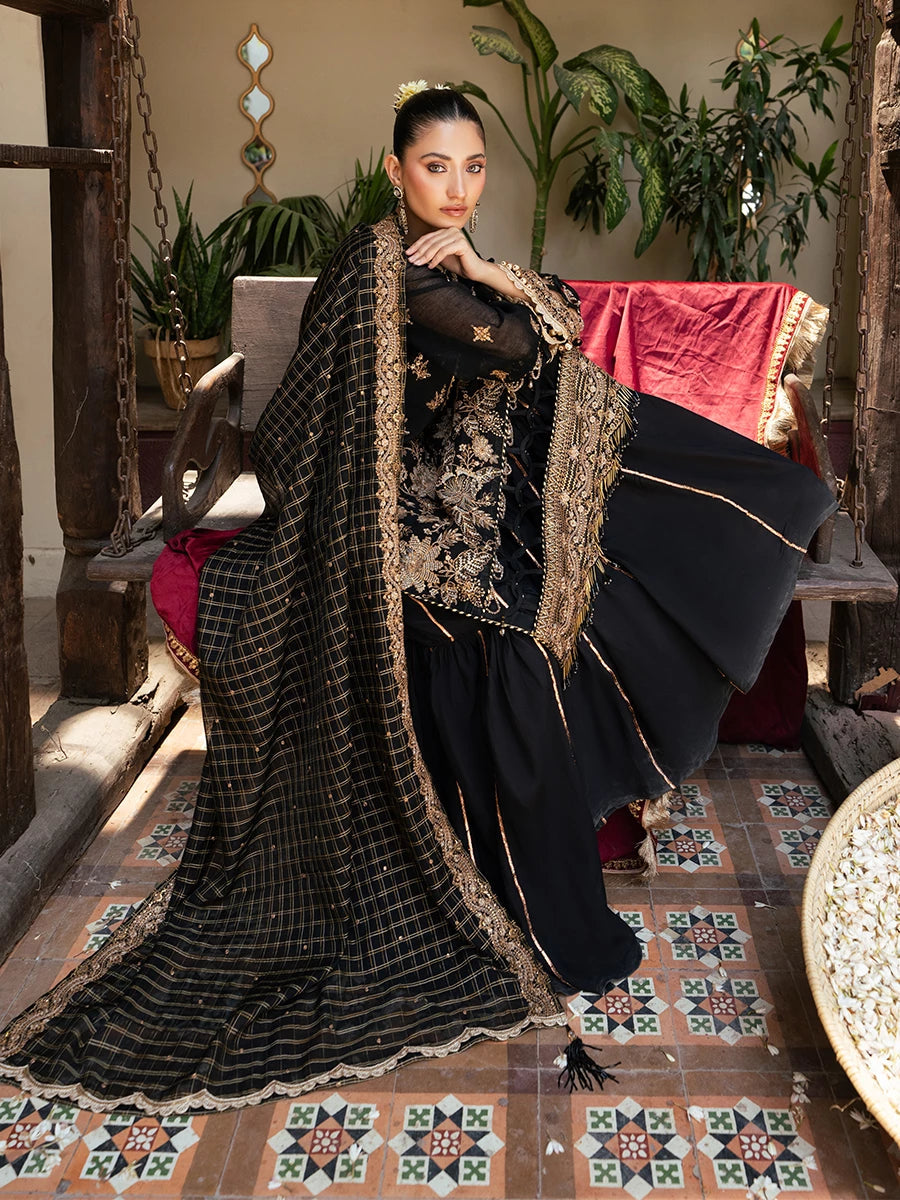 Salitex | Signature Festive Chiffon | SUNW6JI041UT Custom Size Black Zari