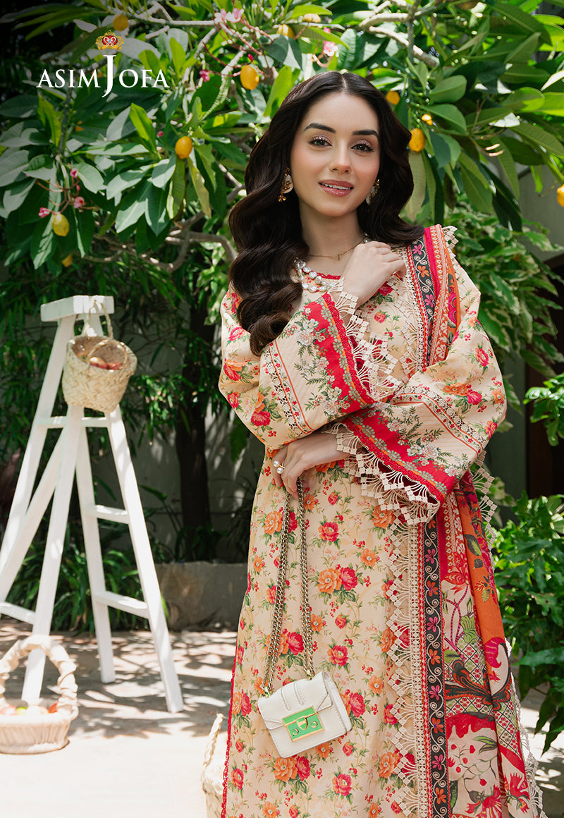 Asim Jofa | Prints Drop 2 | AJUUB-31 XL Cream Lawn