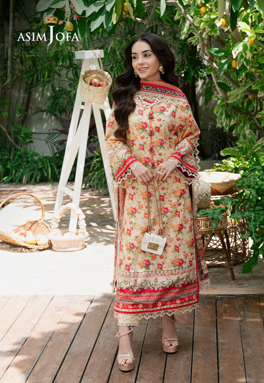 Asim Jofa | Prints Drop 2 | AJUUB-31 XS Cream Lawn