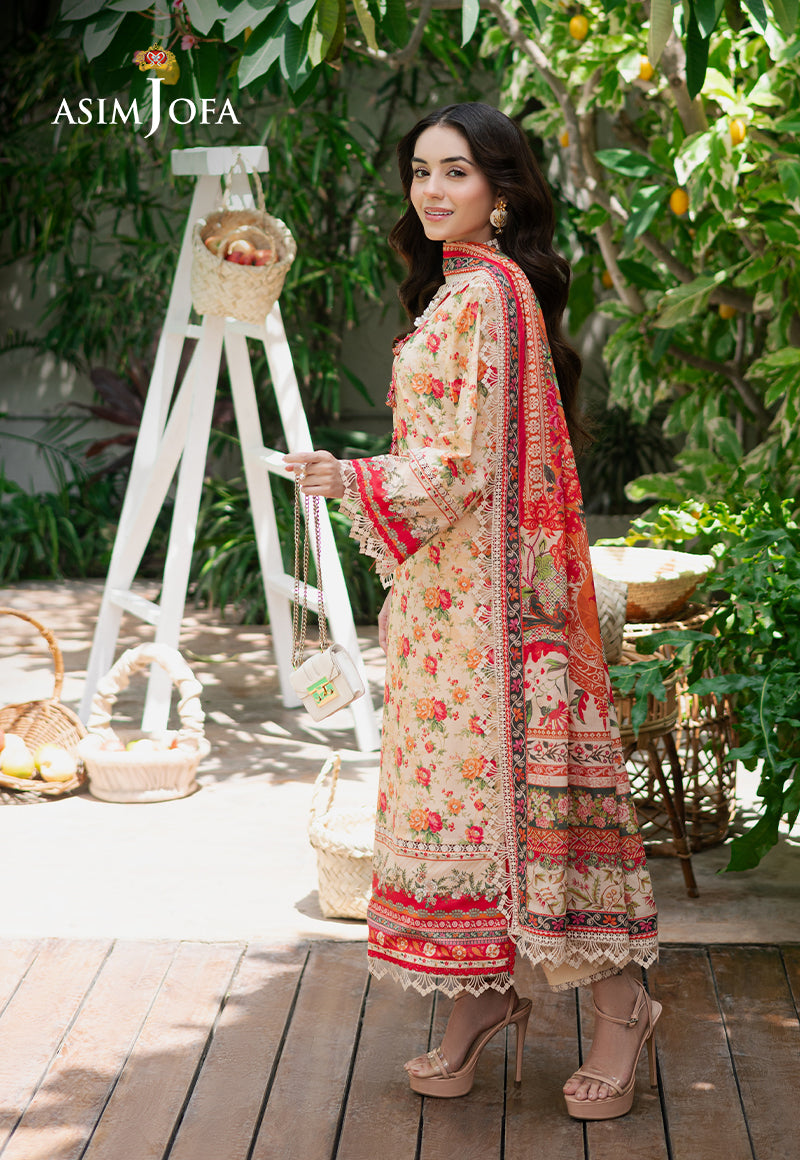 Asim Jofa | Prints Drop 2 | AJUUB-31 M Cream Lawn