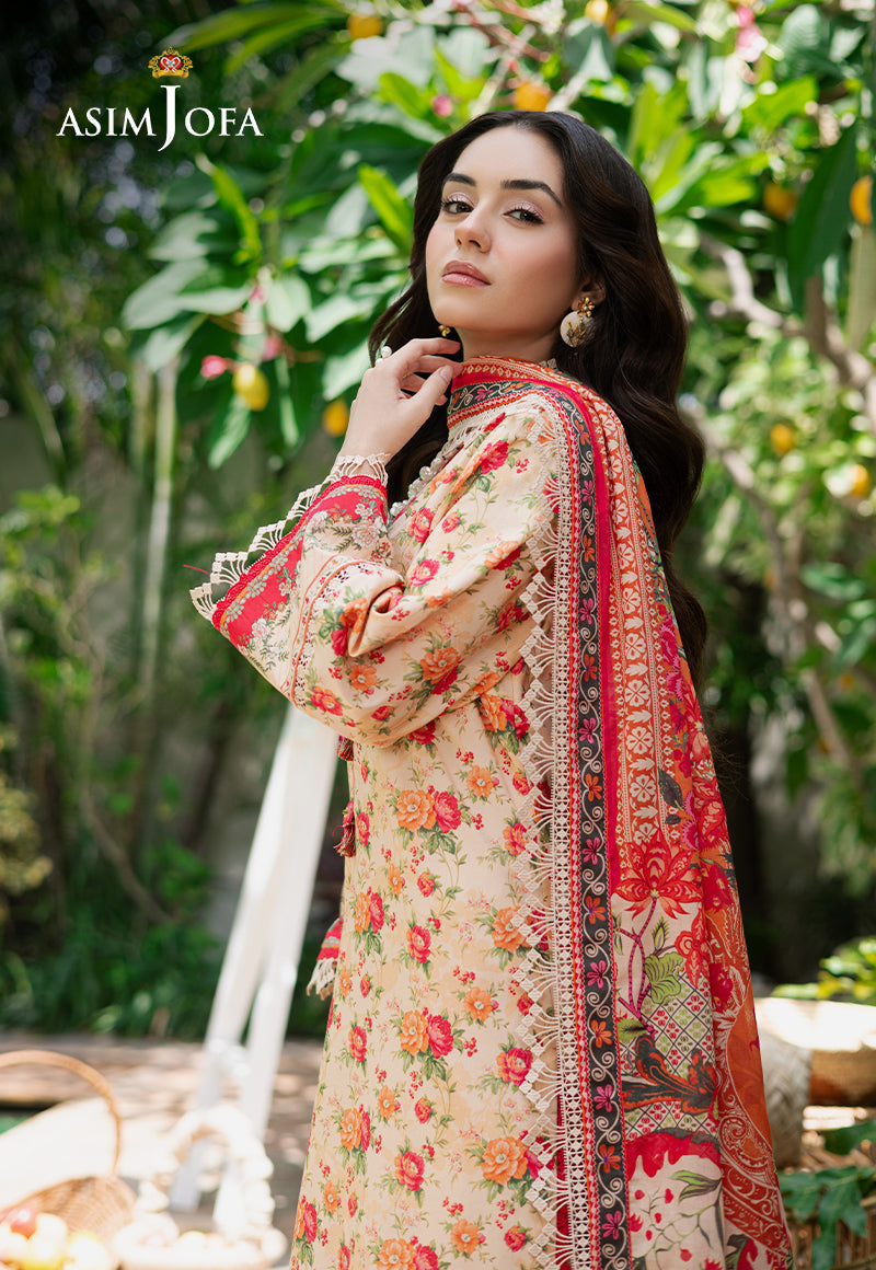 Asim Jofa | Prints Drop 2 | AJUUB-31 L Cream Lawn