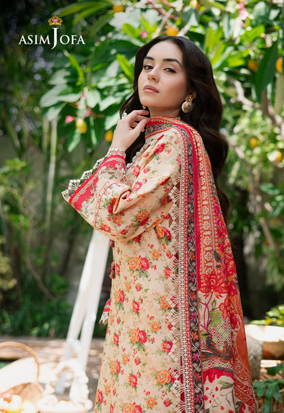 Asim Jofa | Prints Drop 2 | AJUUB-31 L Cream Lawn