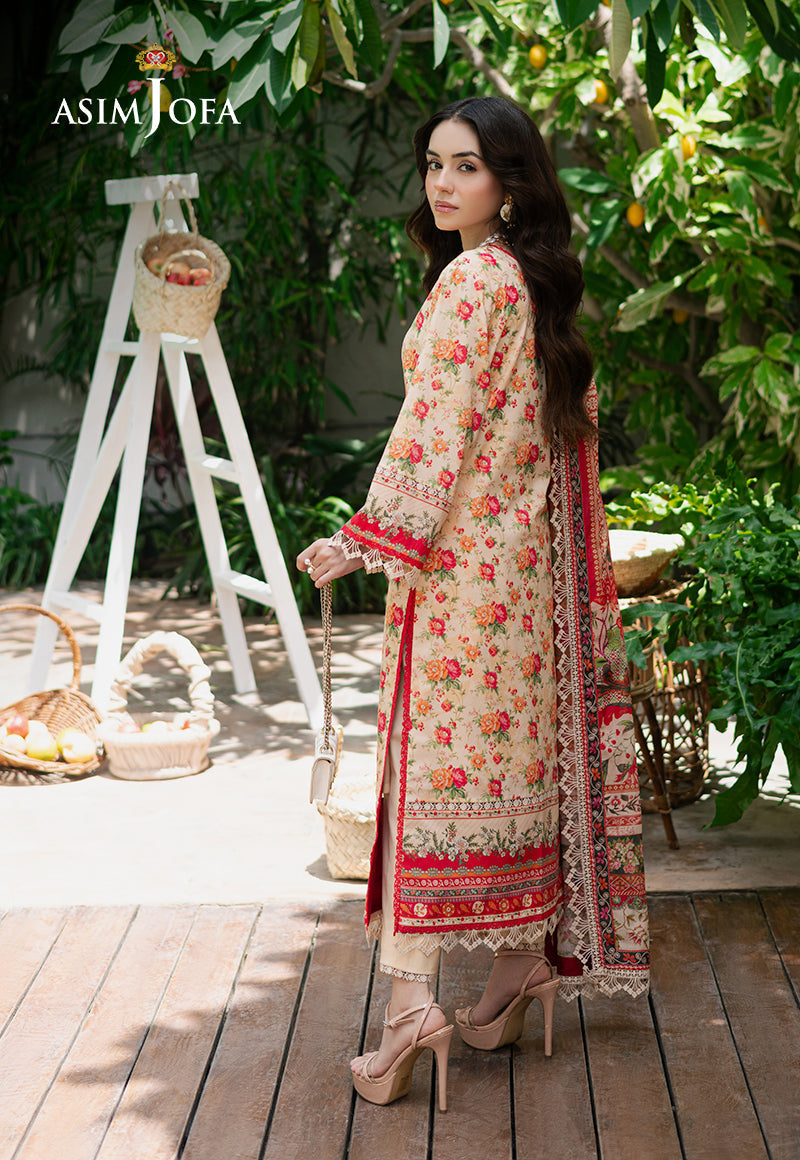 Asim Jofa | Prints Drop 2 | AJUUB-31 S Cream Lawn
