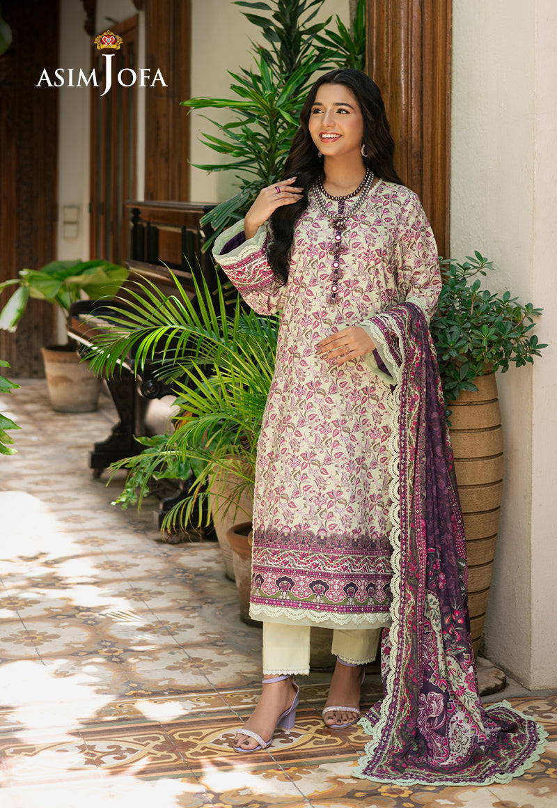 Asim Jofa | Prints Drop 2 | AJUUB-27 L Tea Green Lawn