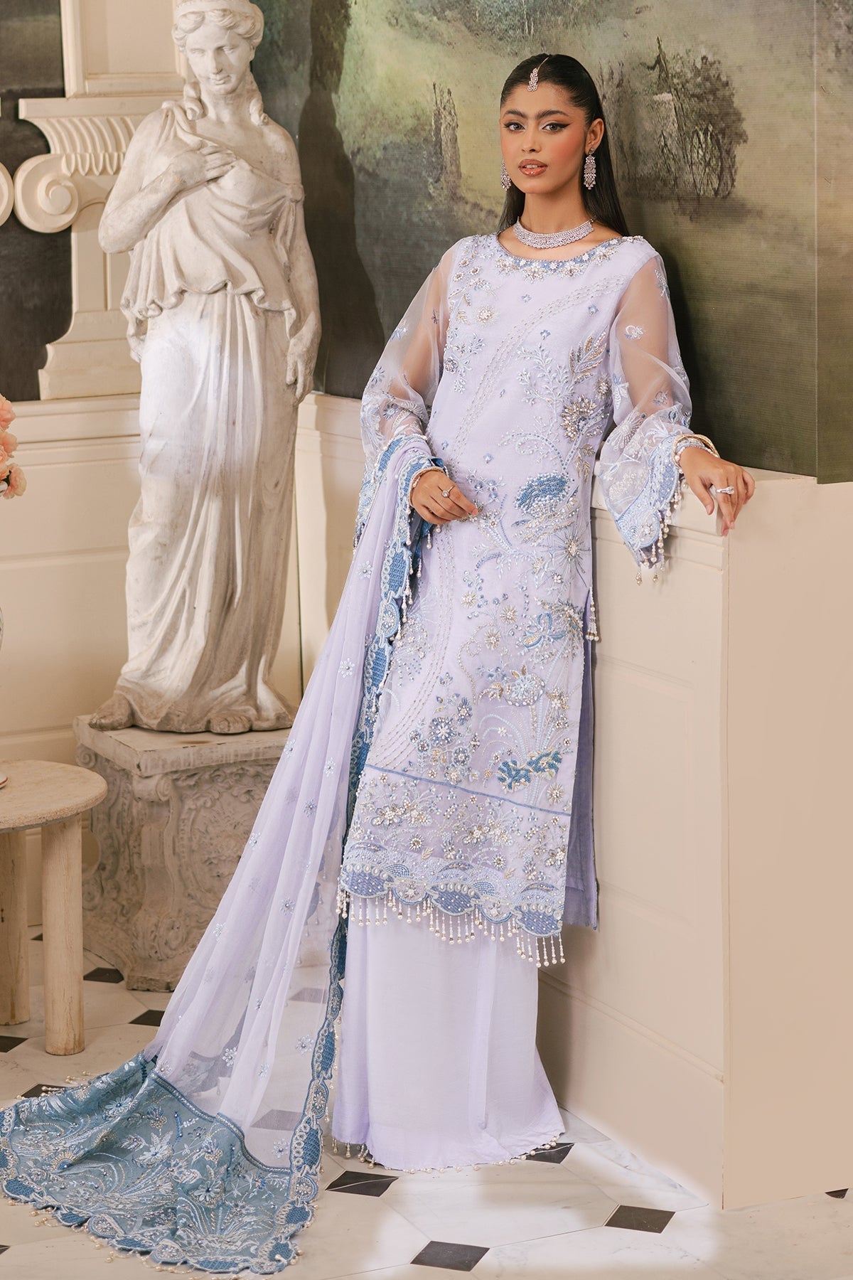 Raeesa Premium | Ada Premium Collection | HU - 43 Aynur Custom Size Lilac Organza
