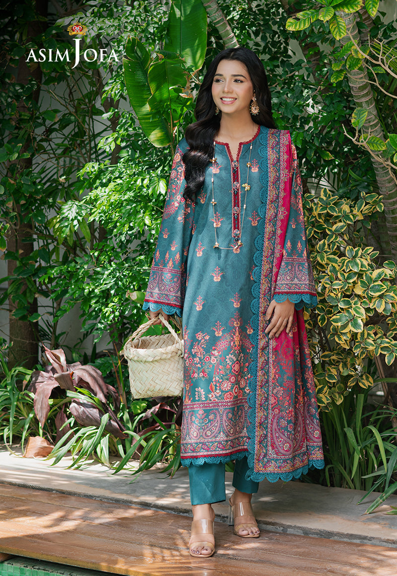 Asim Jofa | Prints Drop 2 | AJUUB-26 L Emerald Green Lawn