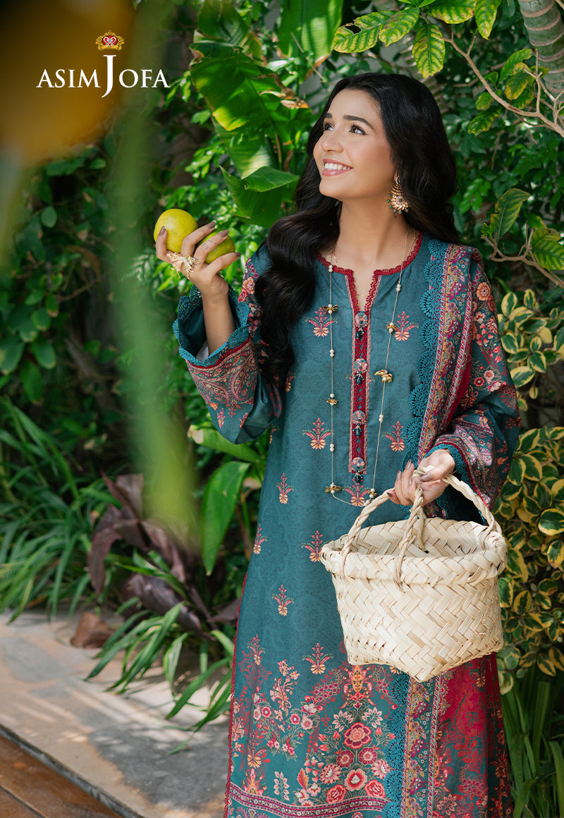 Asim Jofa | Prints Drop 2 | AJUUB-26 Custom Size Emerald Green Lawn