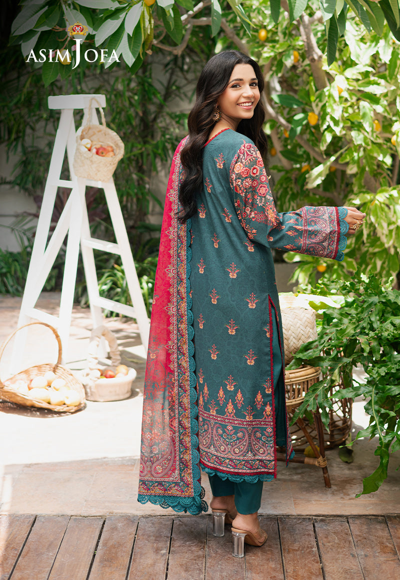 Asim Jofa | Prints Drop 2 | AJUUB-26 S Emerald Green Lawn