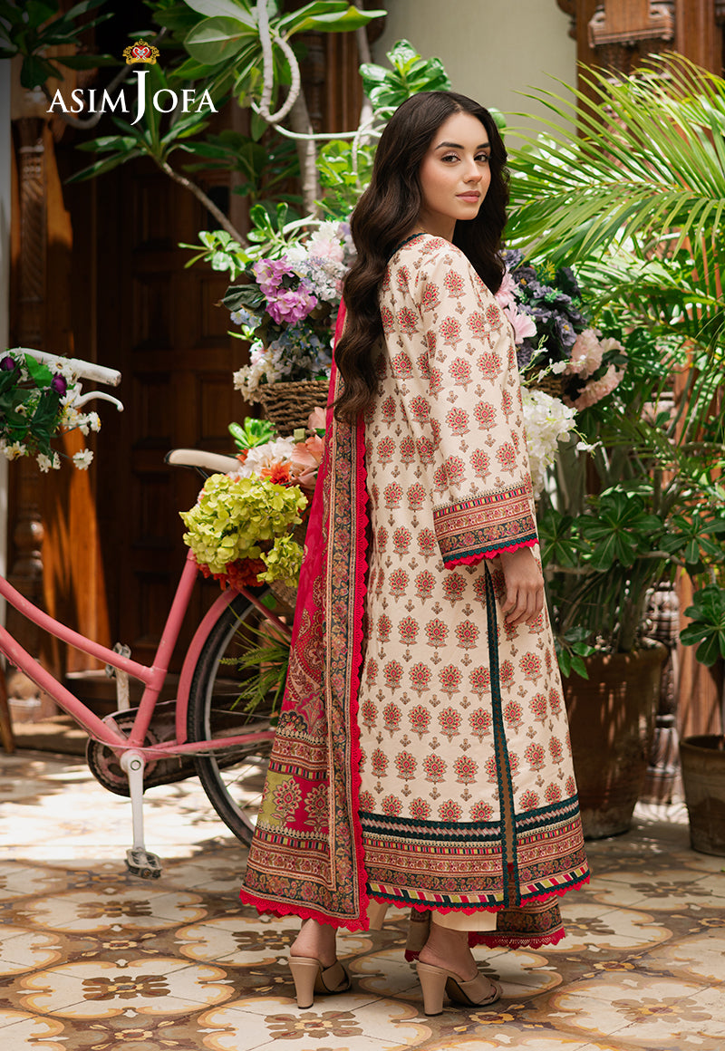 Asim Jofa | Prints Drop 2 | AJUUB-39 S Ivory Lawn