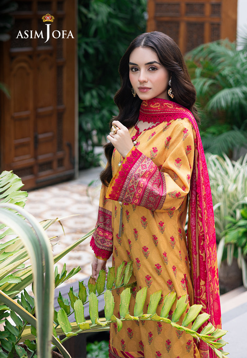 Asim Jofa | Prints Drop 2 | AJUUB-36 XL Lawn Mustard Yellow