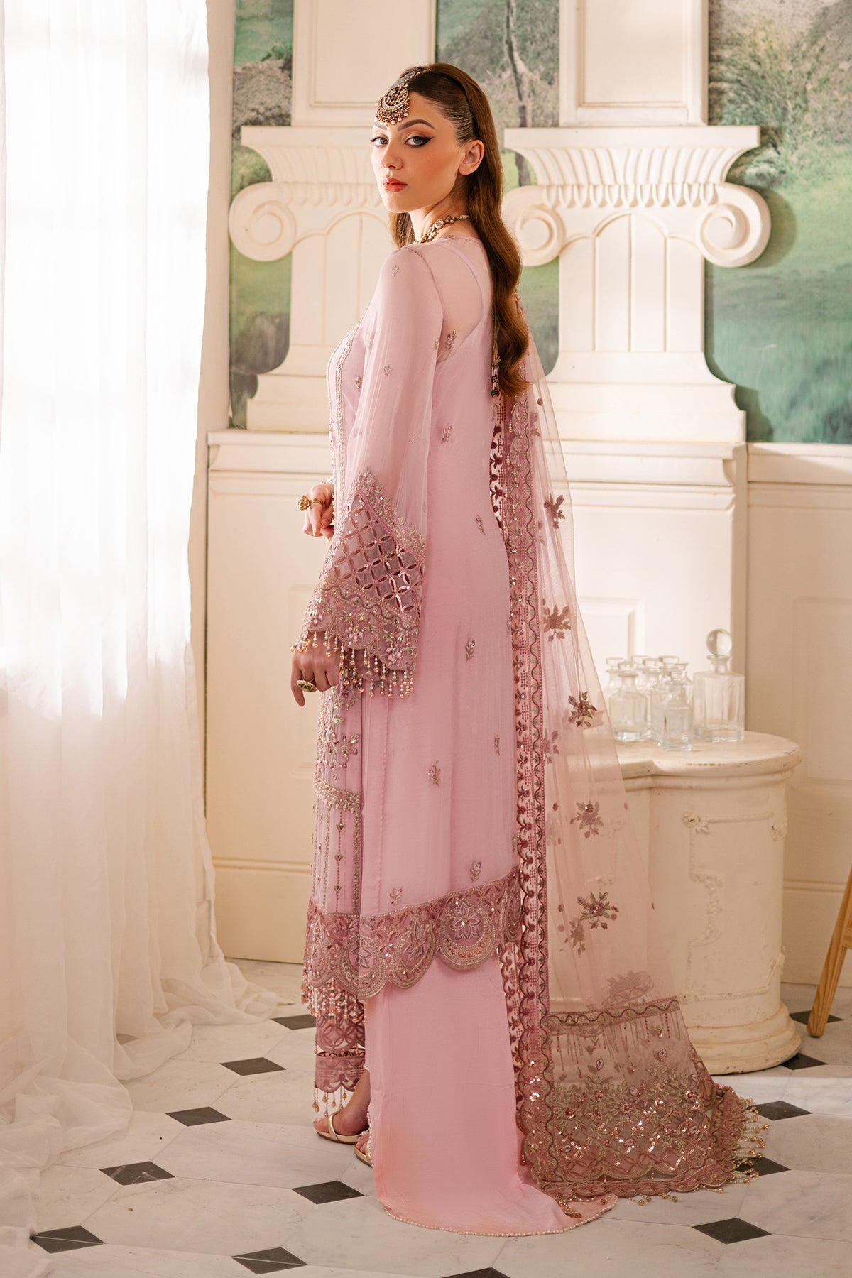 Raeesa Premium | Ada Premium Collection | HU - 50 Kitra S Pink Chiffon