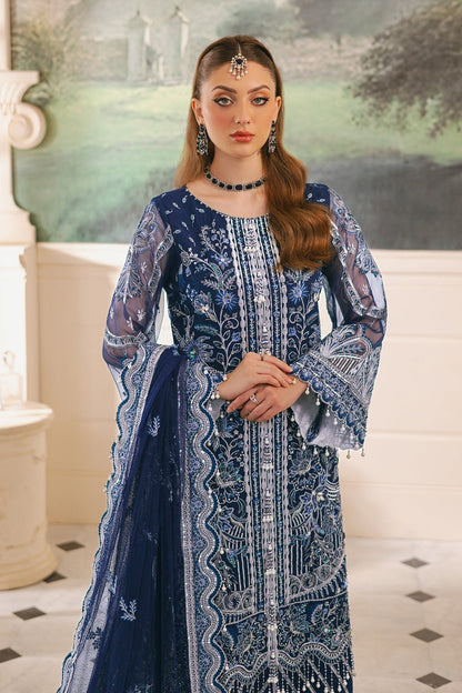 Raeesa Premium | Ada Premium Collection | HU - 48 Meeri L Navy Blue Organza