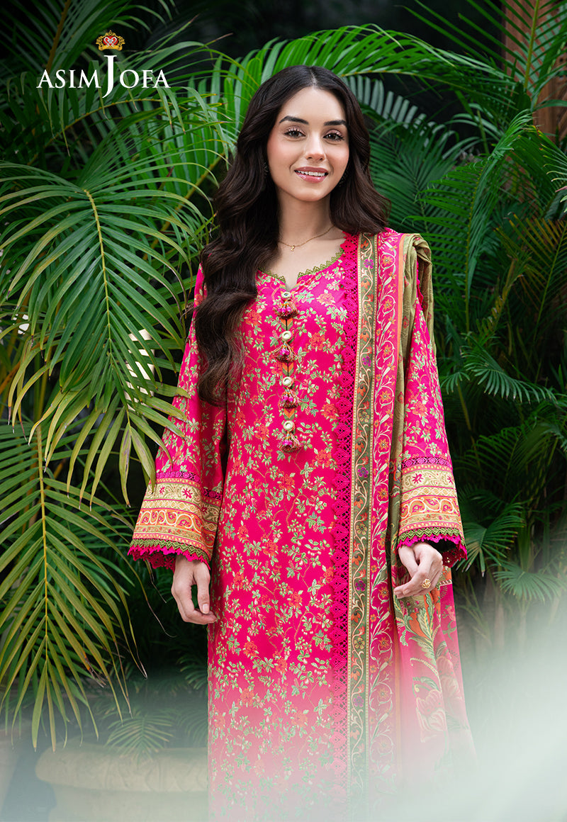 Asim Jofa | Prints Drop 2 | AJUUB-24 XL Hot Pink Lawn
