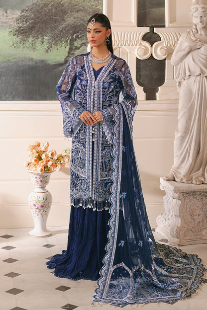 Raeesa Premium | Ada Premium Collection | HU - 48 Meeri Custom Size Navy Blue Organza