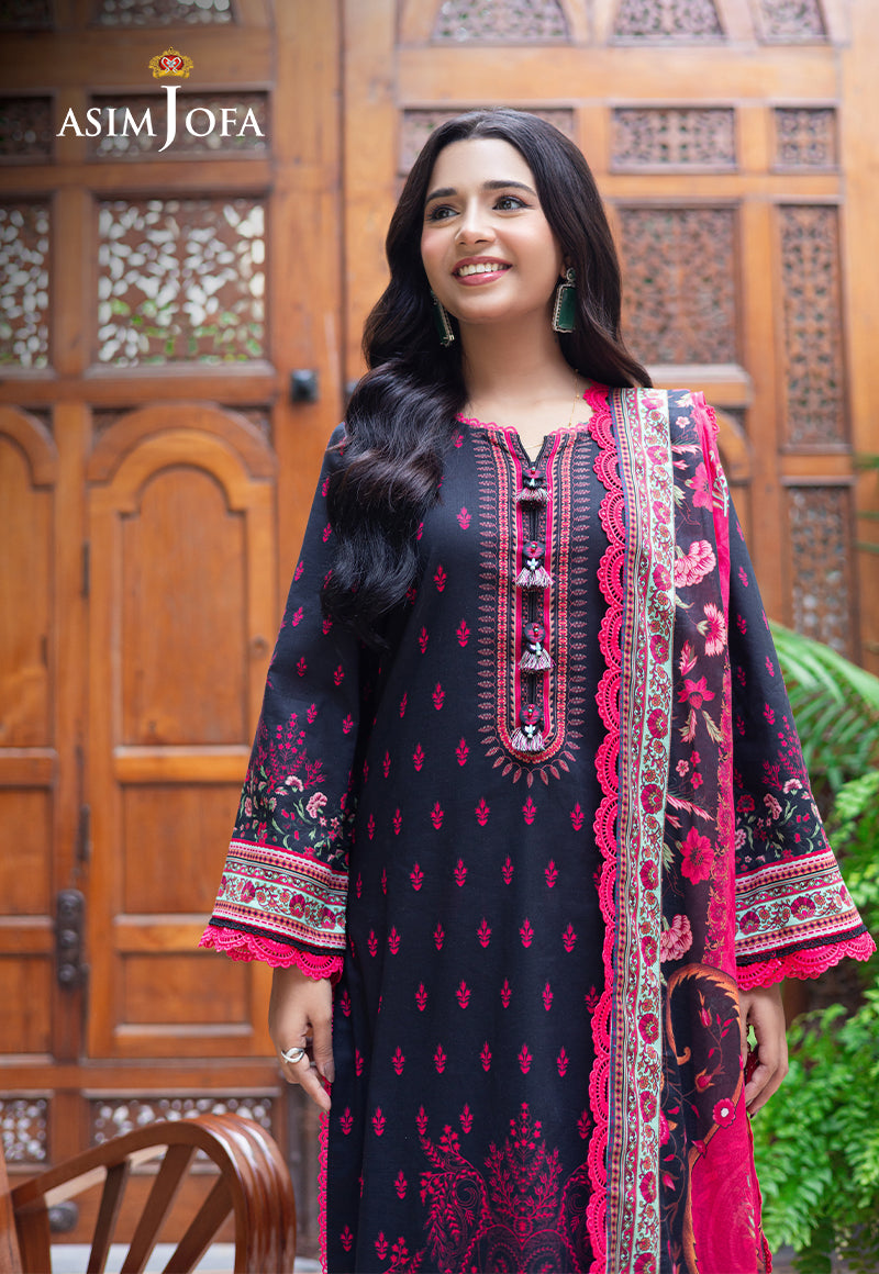 Asim Jofa | Prints Drop 2 | AJUUB-21 L Black Lawn