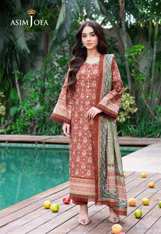 Asim Jofa | Prints Drop 2 | AJUUB-25 XS Coral Red Lawn