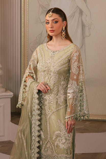 Raeesa Premium | Ada Premium Collection | HU - 41 Haya L Tea Green Organza