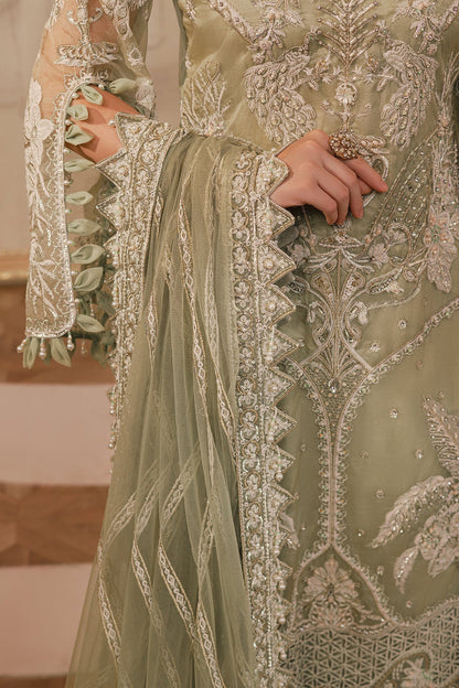 Raeesa Premium | Ada Premium Collection | HU - 41 Haya XL Tea Green Organza