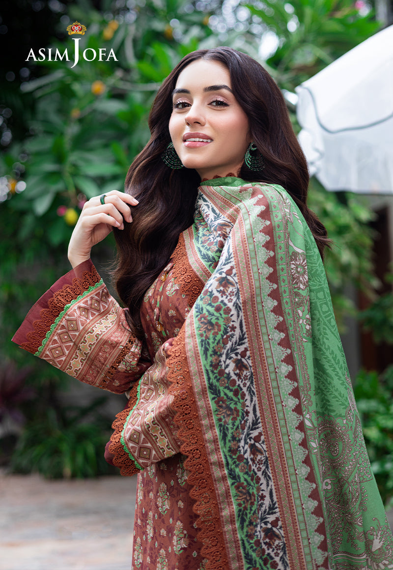 Asim Jofa | Prints Drop 2 | AJUUB-25 L Coral Red Lawn