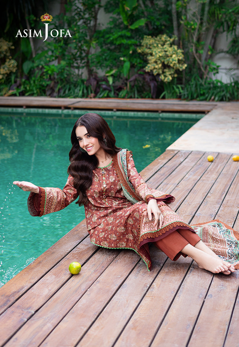 Asim Jofa | Prints Drop 2 | AJUUB-25 Custom Size Coral Red Lawn