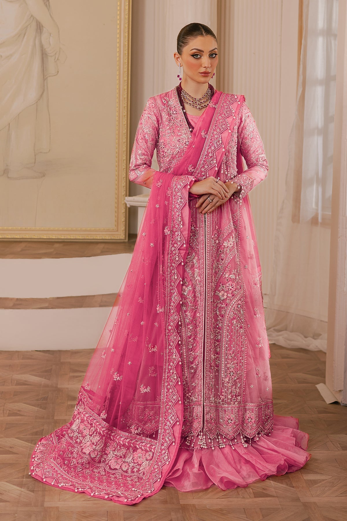 Raeesa Premium | Ada Premium Collection | HU - 44 Rosella XS Rose Pink Organza