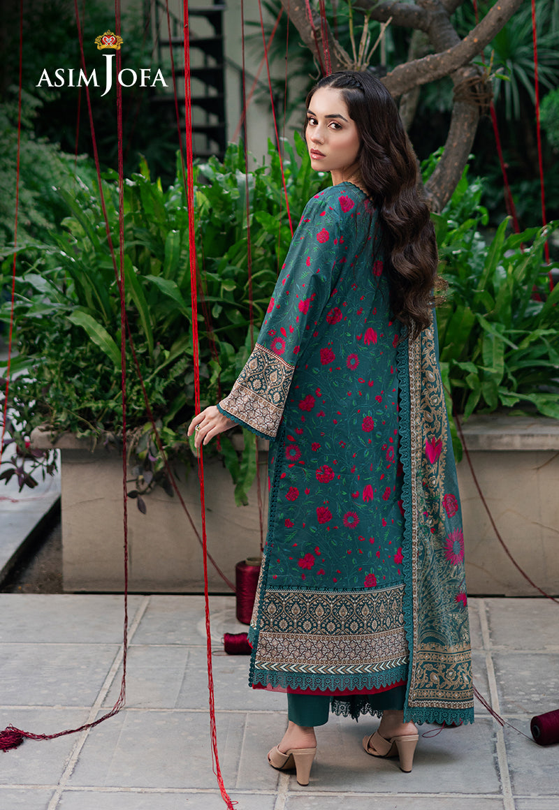 Asim Jofa | Prints Drop 2 | AJUUB-38 S Emerald Green Lawn