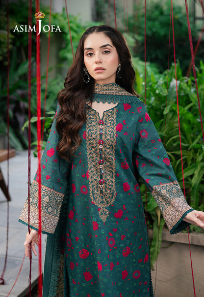 Asim Jofa | Prints Drop 2 | AJUUB-38 L Emerald Green Lawn