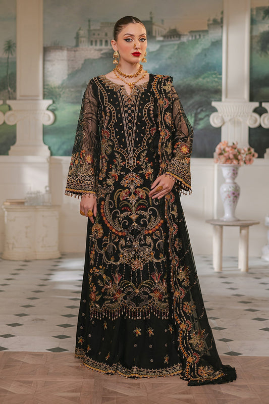 Raeesa Premium | Ada Premium Collection | HU - 46 Black Swan XS Black Organza