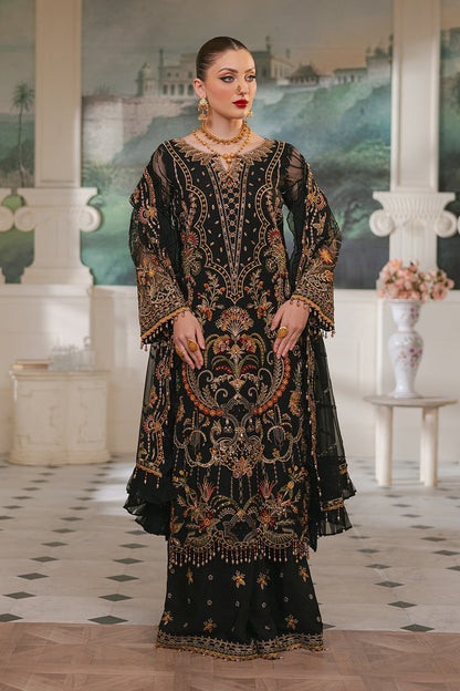 Raeesa Premium | Ada Premium Collection | HU - 46 Black Swan XL Black Organza