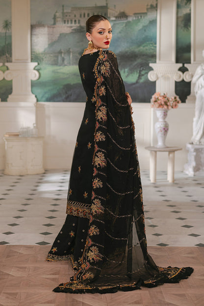 Raeesa Premium | Ada Premium Collection | HU - 46 Black Swan S Black Organza