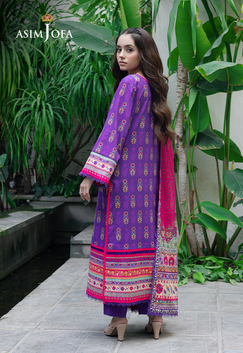 Asim Jofa | Prints Drop 2 | AJUUB-34 S Purple Lawn