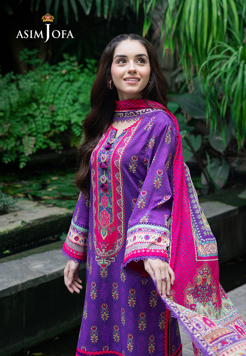 Asim Jofa | Prints Drop 2 | AJUUB-34 M Purple Lawn