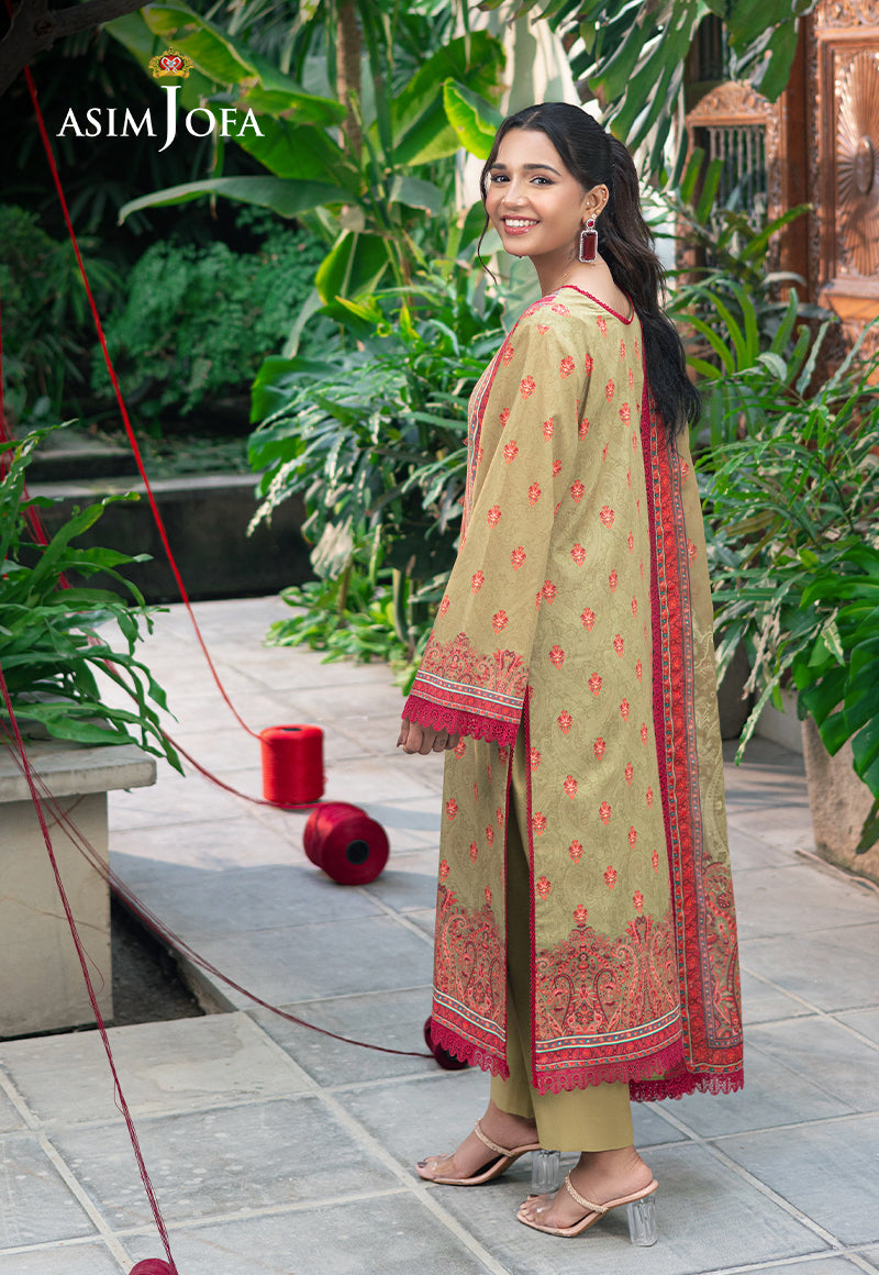Asim Jofa | Prints Drop 2 | AJUUB-28 S Mint Lawn