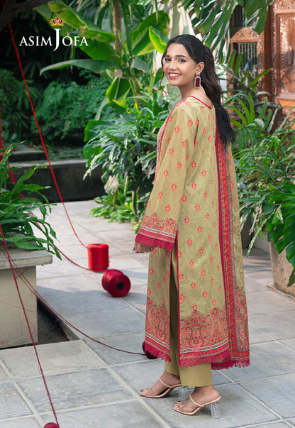 Asim Jofa | Prints Drop 2 | AJUUB-28 S Mint Lawn