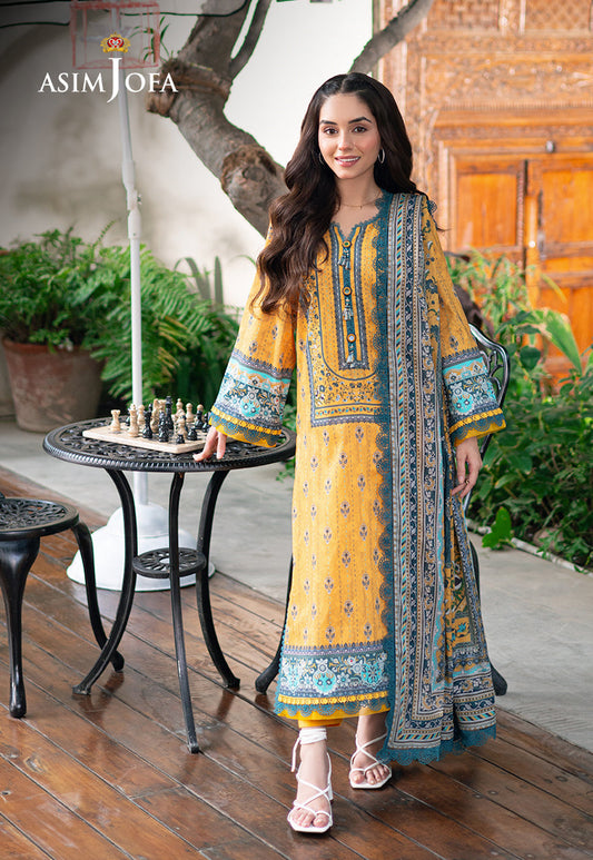 Asim Jofa | Prints Drop 2 | AJUUB-23 XS Lawn Pale Yellow