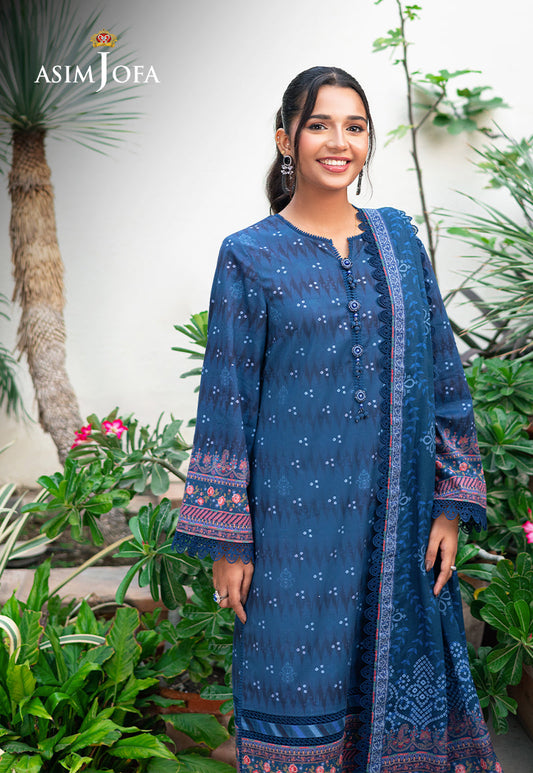 Asim Jofa | Prints Drop 2 | AJUUB-37 XS Lawn Blue