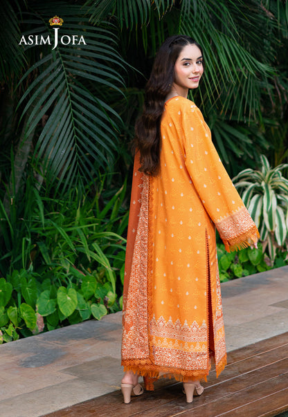 Asim Jofa | Prints Drop 2 | AJUUB-29 S Orange Lawn