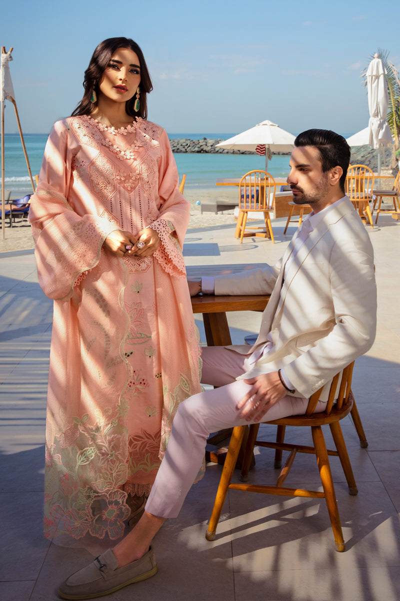 Rangrasiya | Premium Summer Lawn 25 | Bareeha XL Peach Lawn