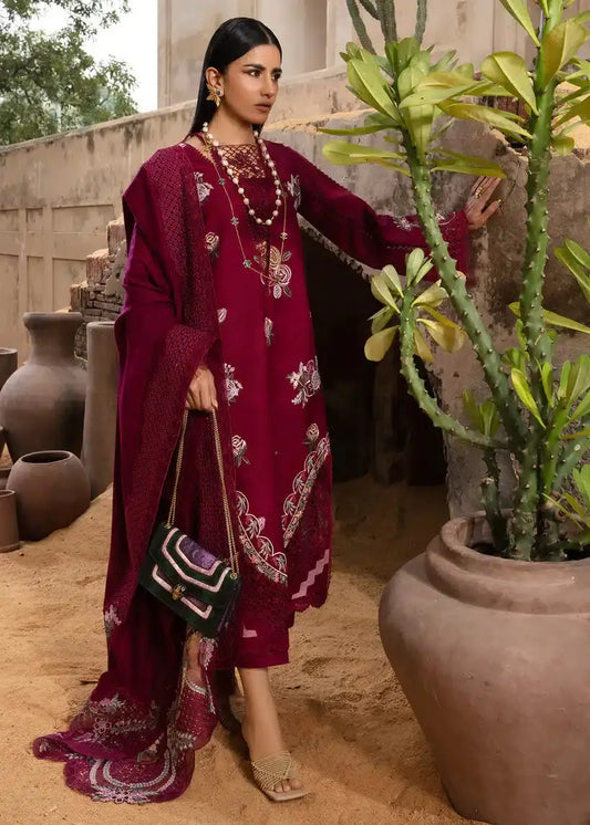 Crimson | Amal Winter 23 | Plum Serenity - CRWP 4 - Pakistani Designer Dress - by Crimson | Type: Luxury - 100% Original at Saira Sultan