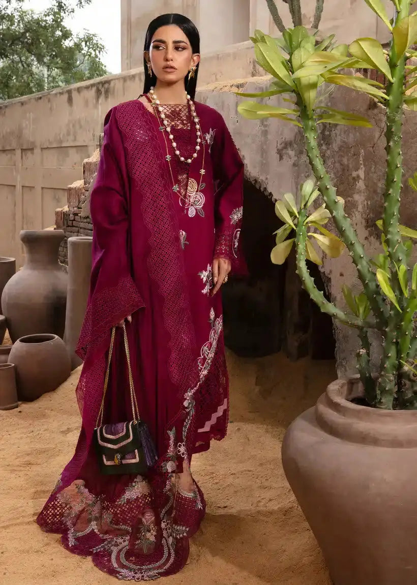 Crimson | Amal Winter 23 | Plum Serenity - CRWP 4 - Pakistani Designer Dress - by Crimson | Type: Luxury - 100% Original at Saira Sultan
