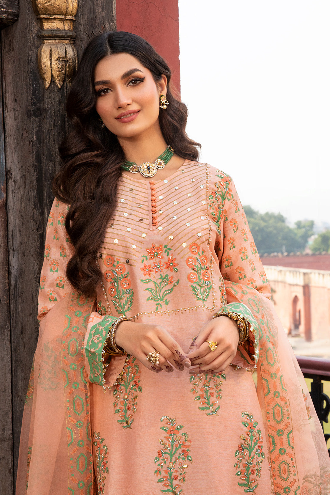 So Kamal | Wedding Festive 24 | ADAAB L Peach Raw Silk