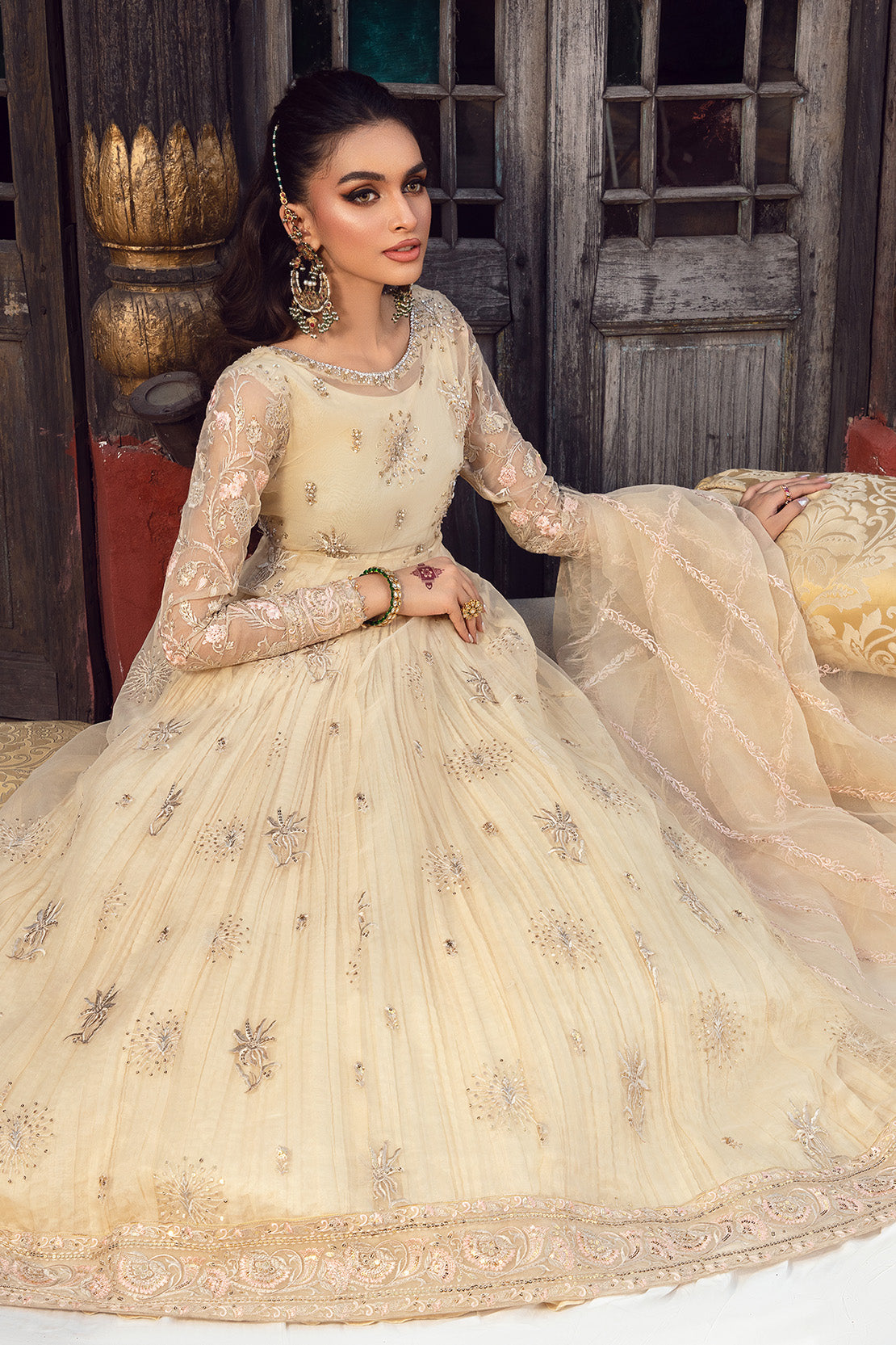 So Kamal | Wedding Festive 24 | ZARQOON L Beige Organza