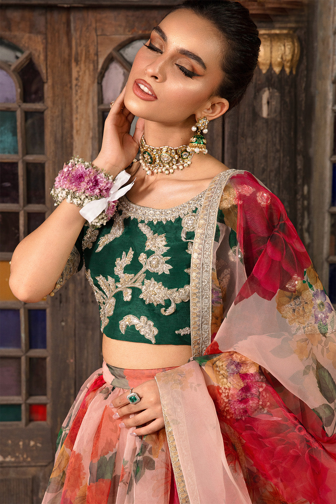So Kamal | Wedding Festive 24 | ALEESHA L Emerald Green Raw Silk